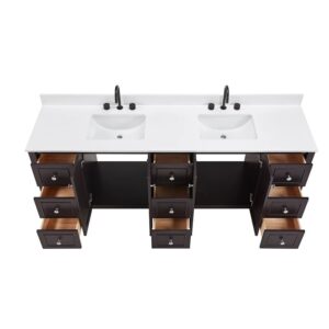 Espresso – Lille Modern Bathroom Vanity with Solid White Quartz Top