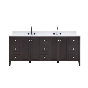 Espresso – Lille Modern Bathroom Vanity with Solid White Quartz Top