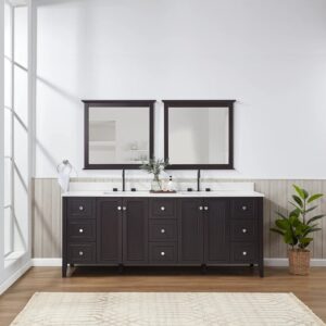 Espresso – Lille Modern Bathroom Vanity with Solid White Quartz Top