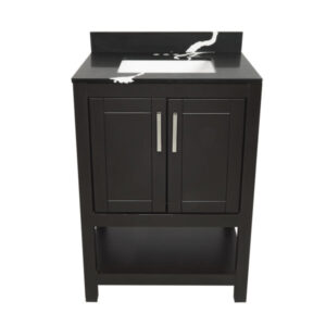 Espresso – Tremblant Bathroom Vanity Cabinet with Top – with Cultured Marble or Quartz Stone Top