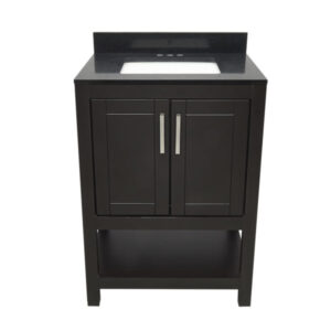 Espresso – Tremblant Bathroom Vanity Cabinet with Top – with Cultured Marble or Quartz Stone Top