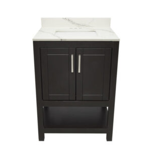 Espresso – Tremblant Bathroom Vanity Cabinet with Top – with Cultured Marble or Quartz Stone Top