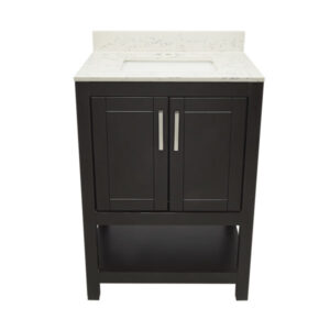 Espresso – Tremblant Bathroom Vanity Cabinet with Top – with Cultured Marble or Quartz Stone Top