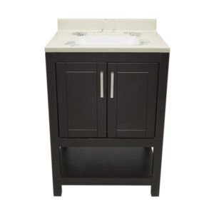 Espresso – Tremblant Bathroom Vanity Cabinet with Top – with Cultured Marble or Quartz Stone Top