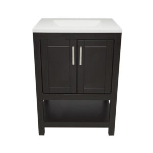 Espresso – Tremblant Bathroom Vanity Cabinet with Top – with Cultured Marble or Quartz Stone Top