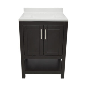 Espresso – Tremblant Bathroom Vanity Cabinet with Top – with Cultured Marble or Quartz Stone Top