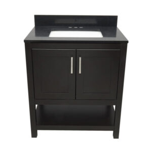 Espresso – Tremblant Bathroom Vanity Cabinet with Top – with Cultured Marble or Quartz Stone Top