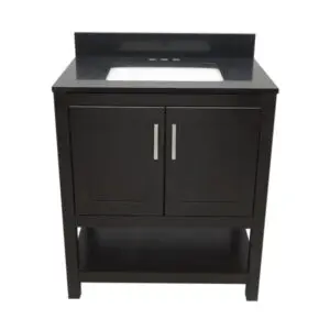 Espresso – Tremblant Bathroom Vanity Cabinet with Top – with Cultured Marble or Quartz Stone Top