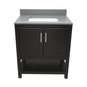 Espresso – Tremblant Bathroom Vanity Cabinet with Top – with Cultured Marble or Quartz Stone Top