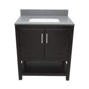 Espresso – Tremblant Bathroom Vanity Cabinet with Top – with Cultured Marble or Quartz Stone Top