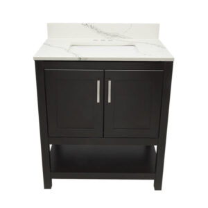 Espresso – Tremblant Bathroom Vanity Cabinet with Top – with Cultured Marble or Quartz Stone Top