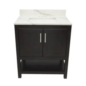 Espresso – Tremblant Bathroom Vanity Cabinet with Top – with Cultured Marble or Quartz Stone Top