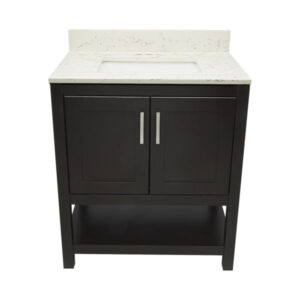 Espresso – Tremblant Bathroom Vanity Cabinet with Top – with Cultured Marble or Quartz Stone Top