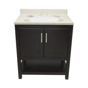 Espresso – Tremblant Bathroom Vanity Cabinet with Top – with Cultured Marble or Quartz Stone Top