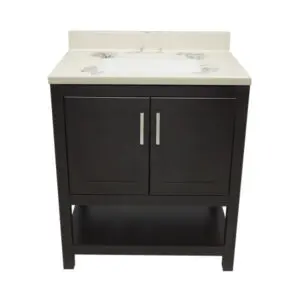 Espresso – Tremblant Bathroom Vanity Cabinet with Top – with Cultured Marble or Quartz Stone Top