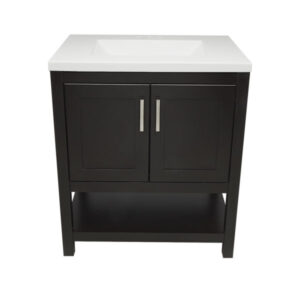 Espresso – Tremblant Bathroom Vanity Cabinet with Top – with Cultured Marble or Quartz Stone Top