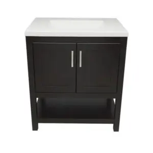 Espresso – Tremblant Bathroom Vanity Cabinet with Top – with Cultured Marble or Quartz Stone Top