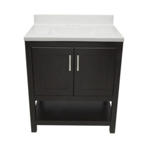 Espresso – Tremblant Bathroom Vanity Cabinet with Top – with Cultured Marble or Quartz Stone Top