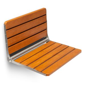 Folding Teak Shower Chair with Fold-Down Design 20.5″W x 13.4″L
