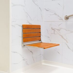 Folding Teak Shower Chair with Fold-Down Design 20.5″W x 13.4″L