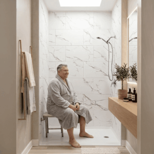 Folding Shower Chair with Fold-Up Design