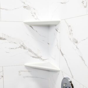Acrylic Corner Shower Shelf Glossy White