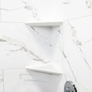 Acrylic Corner Shower Shelf Glossy White
