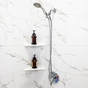 Acrylic Corner Shower Shelf Glossy White