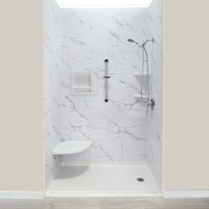 Acrylic Corner Shower Shelf Glossy White