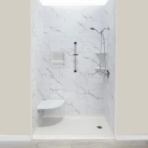 Acrylic Corner Shower Shelf Glossy White