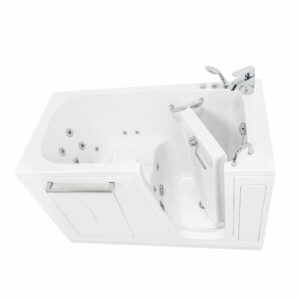 Amluxx Oasis60 Acrylic Hydro Massage Walk in Tub 30″x60″, Inward Swing Door, 2 Piece Faucet