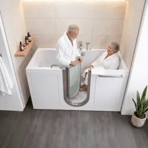 Ella Escape Acrylic Two Seat Walk-In Tub 36″x72″ (91x183cm) Dual Drain Technology
