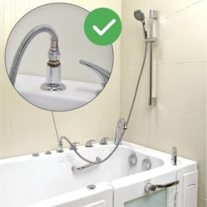 24″ Hand Shower Slide Bar & Leak Elimination (5′ Hose & Coupling Kit)