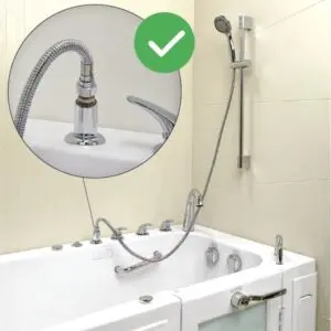 24″ Hand Shower Slide Bar & Leak Elimination (5′ Hose & Coupling Kit)