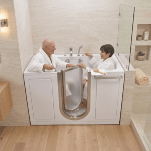 Ella Companion Two Seat Acrylic Walk-In Tub 32″x60″ (81x152cm) Dual Drain Technology