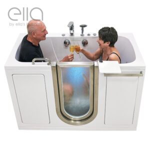 Ella Companion Two Seat Acrylic Walk-In Tub 32″x60″ (81x152cm) Dual Drain Technology