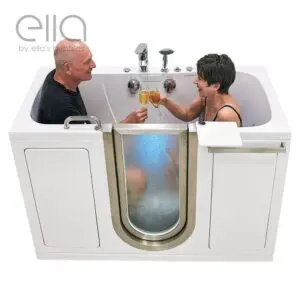 Ella Companion Two Seat Acrylic Walk-In Tub 32″x60″ (81x152cm) Dual Drain Technology