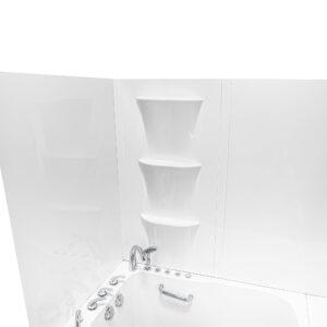 Walk In Tub Wall Surround 6 Panel Kit Solid White Glossy