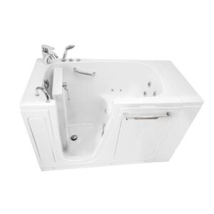 Amluxx Oasis52 Acrylic Hydro Massage Walk in Tub 30″x52″, Inward Swing Door, 2 Piece Faucet