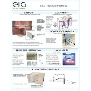 white-ella-shower-stalls-kits-e-3648lwh-4f_600.jpg 37 x 48 Alcove One Piece Shower In White, Center Drain, with Left Seat