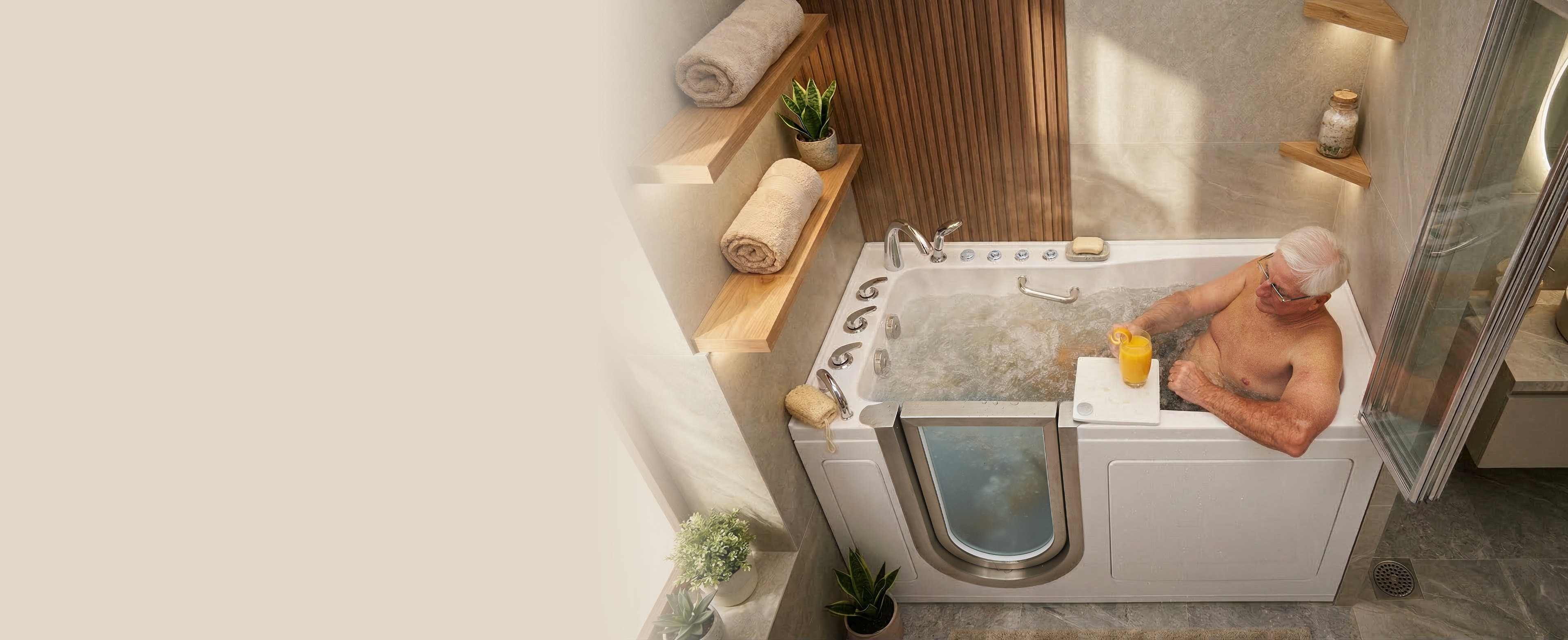 Ultimate walk-in tub with hydrotherapy jets